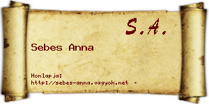 Sebes Anna névjegykártya