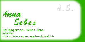 anna sebes business card